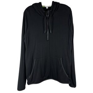 THREADS 4 THOUGHT Sz L Hoodie Women's Kyanna Black Fleece Half 1/2 1/4 Zip Soft!